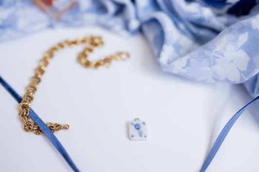 Painted Mini Delft Tiles